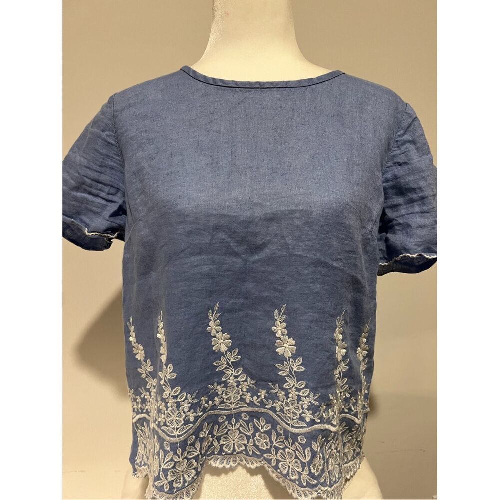 J crew short sleeve tunic blouse size 10 Large